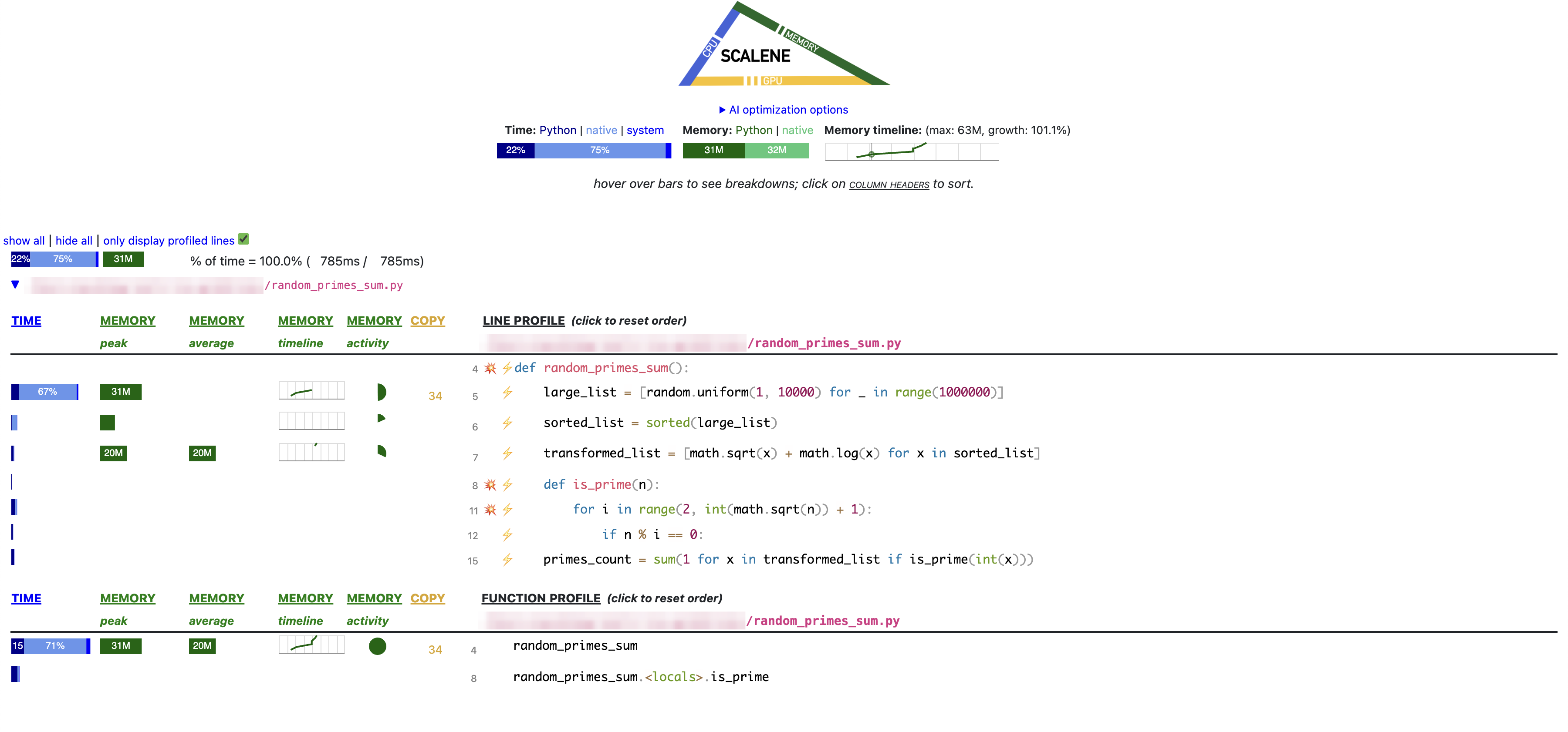 Scalene screenshot